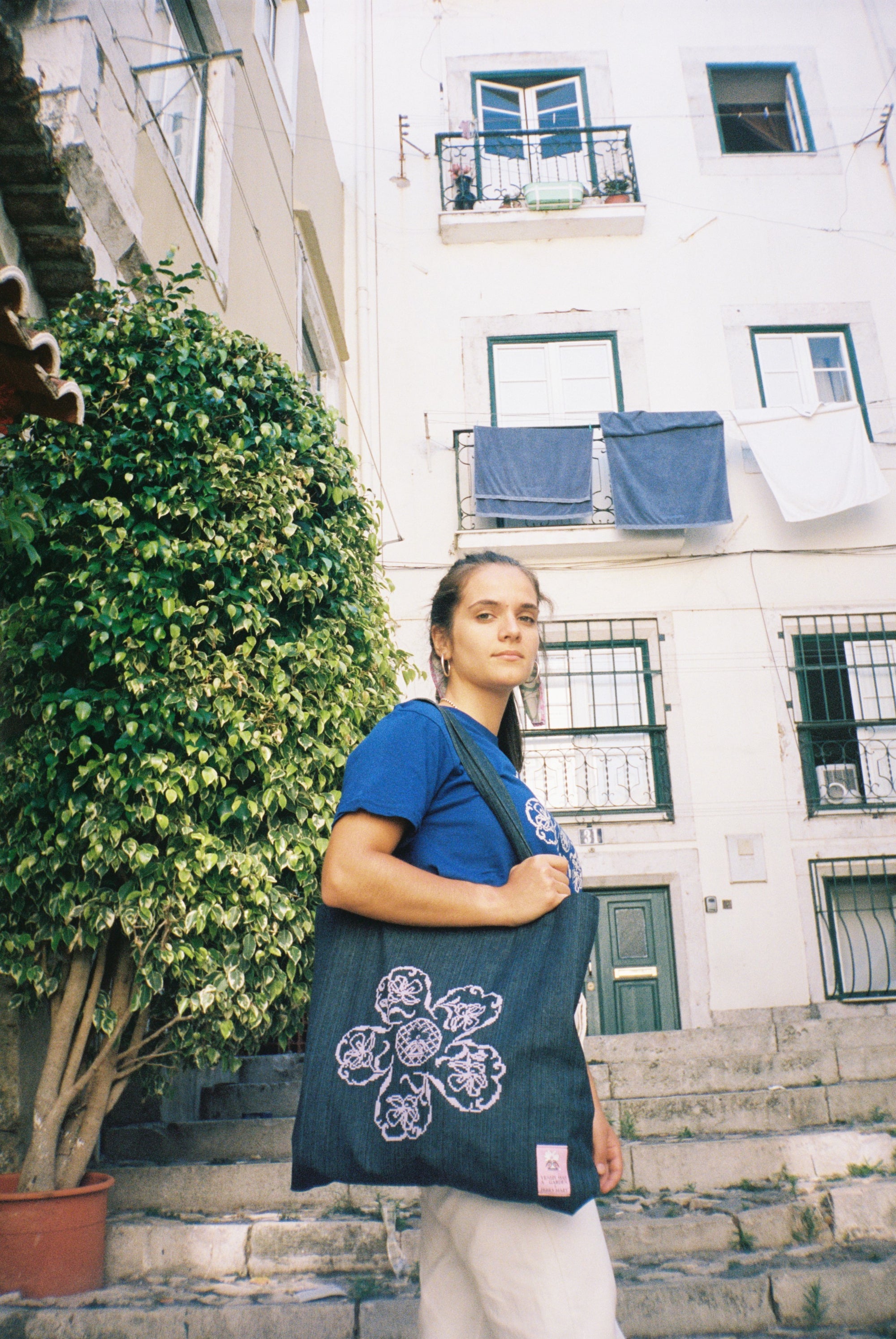 Dark Denim Tote Bag