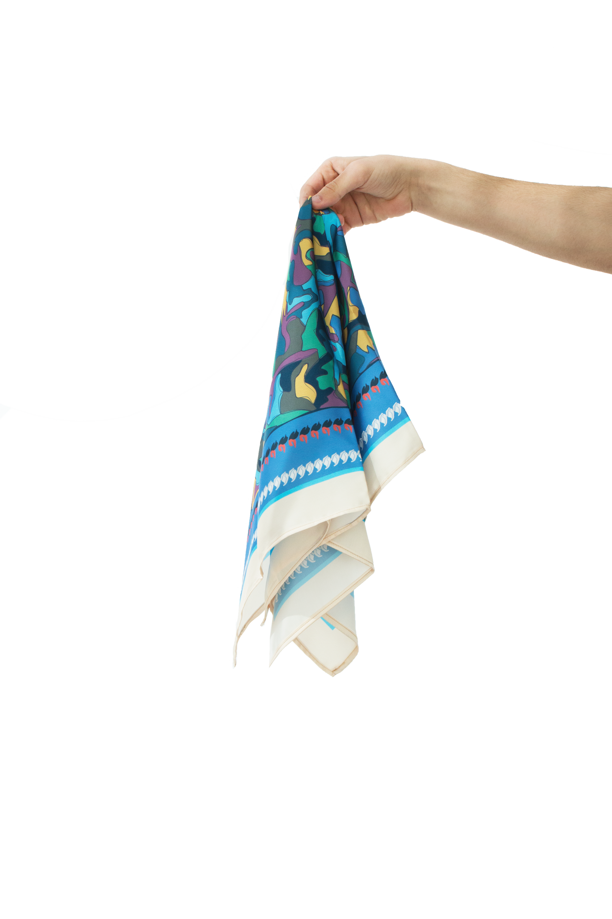 Camouflage in Blue Scarf